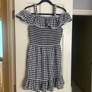 Black and white checkered off the shoulder size L dress